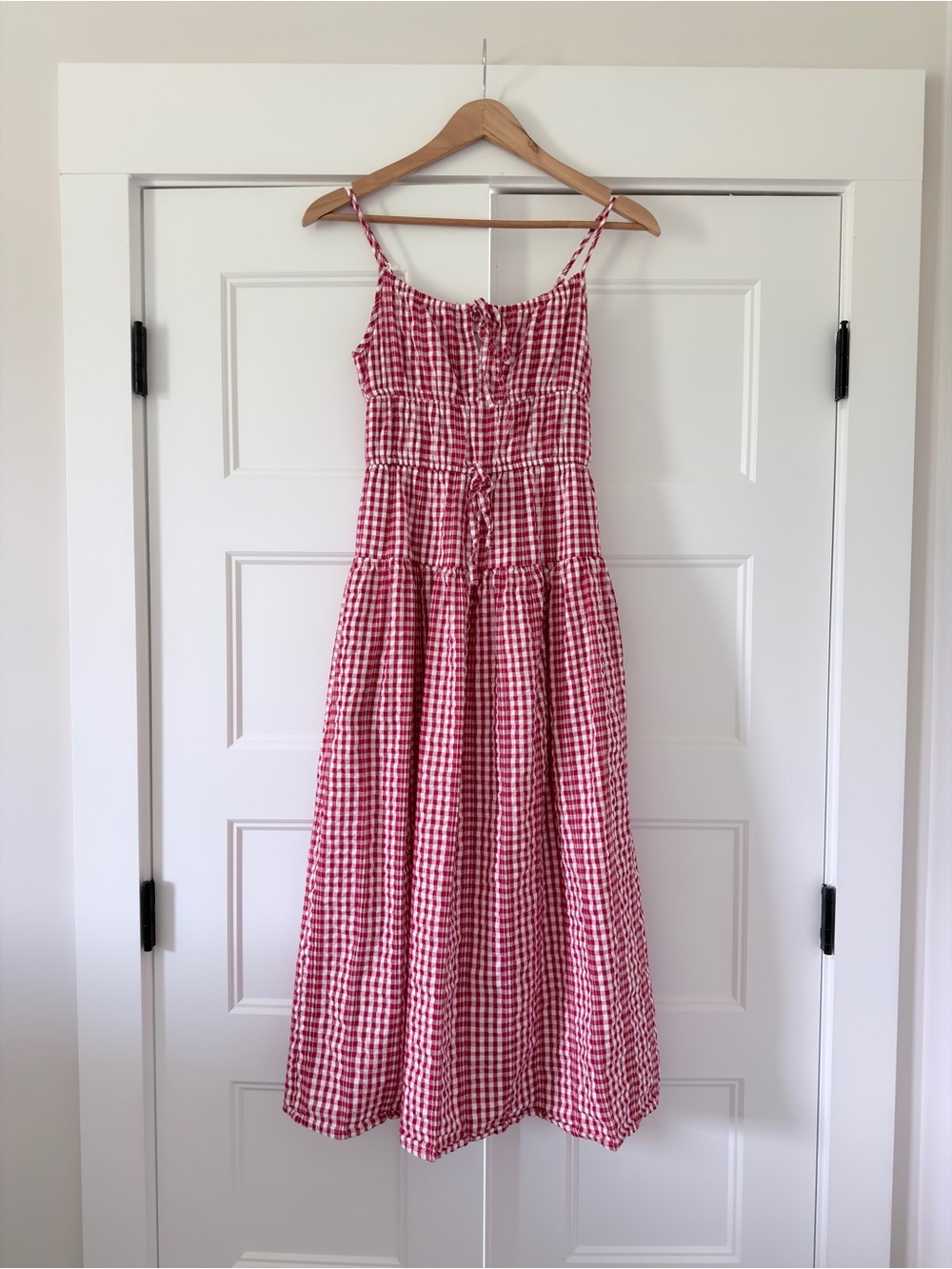 Red Gingham midi Sundress Sim & Sam Small Summer MIDI